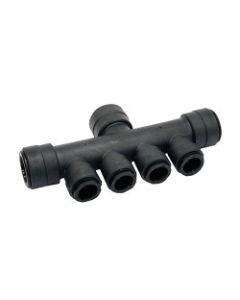 Manifold rail 1 IN 22 mm x 4 OUT 10 mm (plastic)