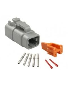Repair pack DTM 2 cavity plug includes (1) 2 way plug, (1) 2 way wedge lock & (3) socket