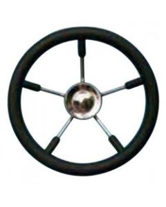 Steering Wheel type 12 Dia. 350 mm Black SS fitting & 5 spokes PU foam rim