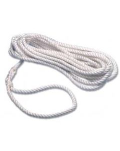 Rope polyester 3 strand 8mm dia. 8m spliced white colour with 20cm loop