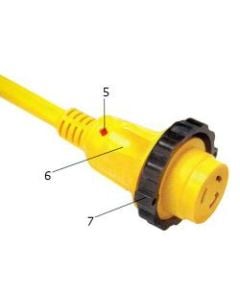 Shore power 12 ft 30A 125V (Y) cord set in sleeve pack Yellow colour