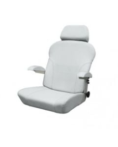 Seat helm "Varius C" white artificial leather upholstery adjustable backrest & flip-up armrest supplied without headrest & pedestal