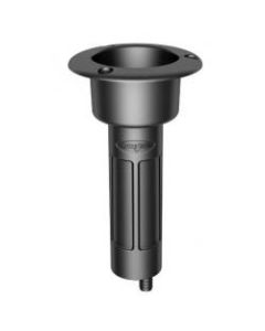 Rod cup holder ABS round top 0 deg. drain barb 3/8" (Black)