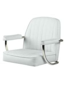 Seat helm "California low" white artificial leather upholstery fixed armrest & backrest