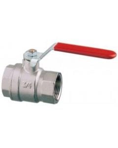 Valve ball 1/4" F-F Art1560 Brass (Nickel plated) PN25 full flow. Handle made of coated iron.