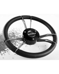 Steering Wheel 931 Dia.357 titanium spokes & black PU rim including keyed hub