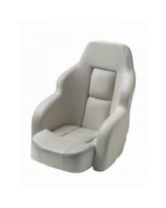 Seat helm COMMANDER CHCOMW squab fixed armrest with White artificial leather upholstery without pedestals