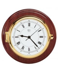 Clock Mahogany/Brass Dia. 210 Captain White Dial Roman Numeral