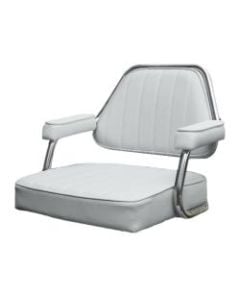 Seat helm "Dakota" white artificial leather upholstery fixed armrest & backrest