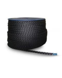 Rope polyester Dia. 18mm 8 strand braided Black 5100kg breaking load