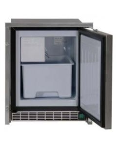 Icemaker 8 kg / day "White ice" low profile inox 230V 50Hz with 3 side flush mounting frame with freezer compartment