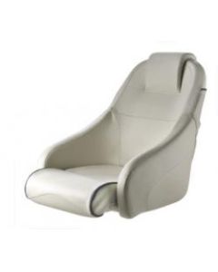 Seat helm KING CHFUSW flip-up squab with White artificial leather upholstery without pedestals