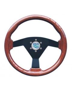 Steering Wheel type 64 Dia. 350 mm Black anodized centre Mahogany sport rim