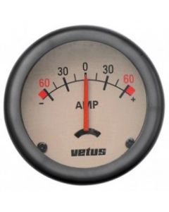 Ammeter AMPW cream 12/24V (+/- 60A) cut-out Dia. 52 mm with built-in shunt