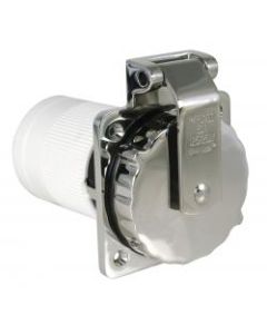 Shore power inlet 6373EL-B 50A 125/ 250V 4 wire with SS body & rear safety enclosure