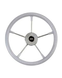 Steering wheel KS36G Dia. 360 mm SS316 spoke, cap & rim with Grey RAL704 PU foam layer (suitable for outboard engines up to 55HP)