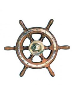 Steering Wheel type 01 Dia. 350 mm Brass fitting 6 Spoke teak wheel & rim