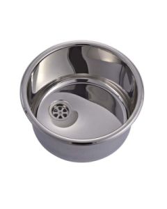 Sink cylindrical 290x180mm mirror polished with drain cover without waste kit