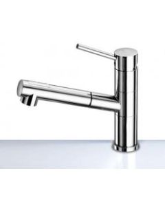 Shower pull out mixer chrome swivelling spout (switch from full flow to spray) with 1.5m hose