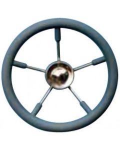 Steering Wheel type 12 Dia. 450 mm Grey SS fitting & 6 spokes PU foam rim