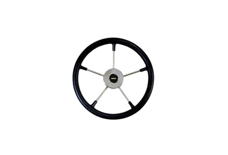 Steering wheel KS32Z Dia. 320 mm SS316 spoke, cap & rim with Black PU foam layer (suitable for outboard engines up to 55HP)