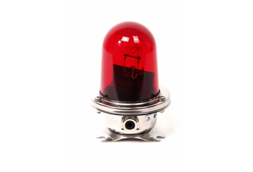 Signalling Red DHR115 light with triangle base, with lamp holder B22, without bulb.