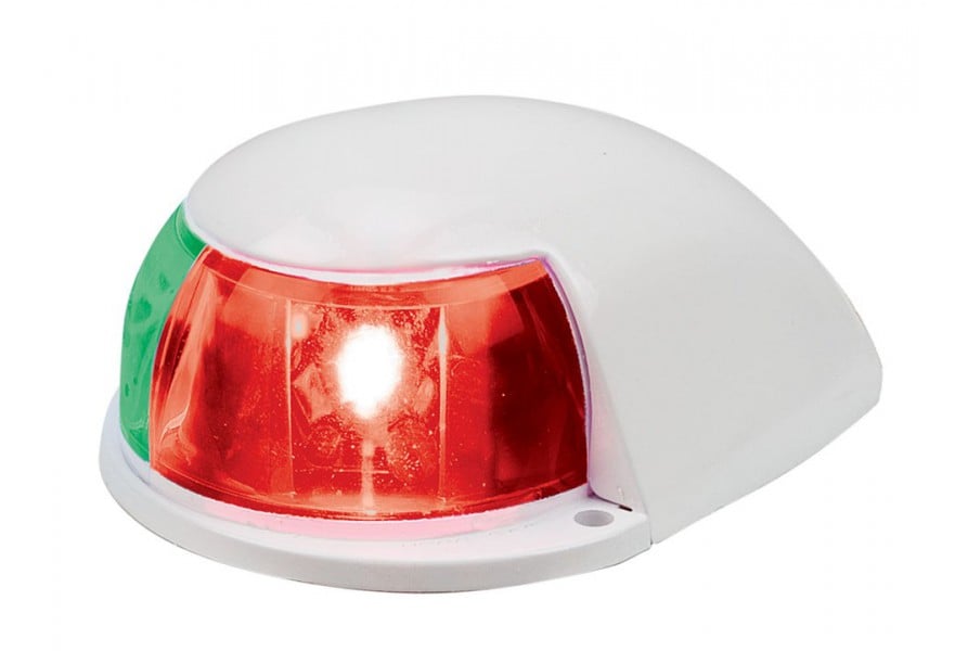 Navigation bicolour 12V white top & base horizontal mount LED light  (Until Stock Lasts)
