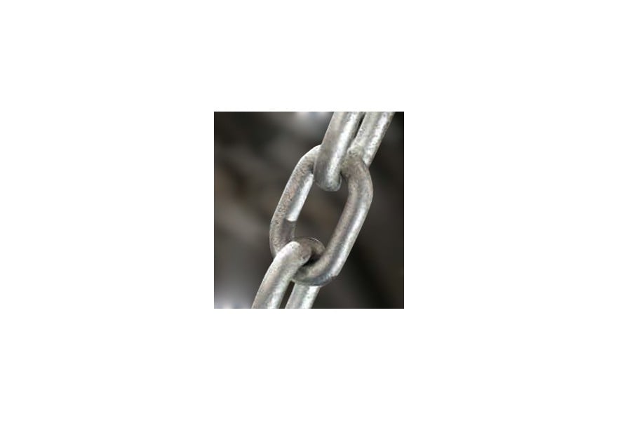 Chain Dia. 10mm galvanized DIN766 Calibrated Short link (working load limit 1250kg) Price per meter Until stock lasts