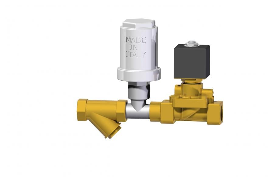 Electrovalve 12 V servo assisted without water hammer arrestor for centralised system suitable for Planus marine toilet