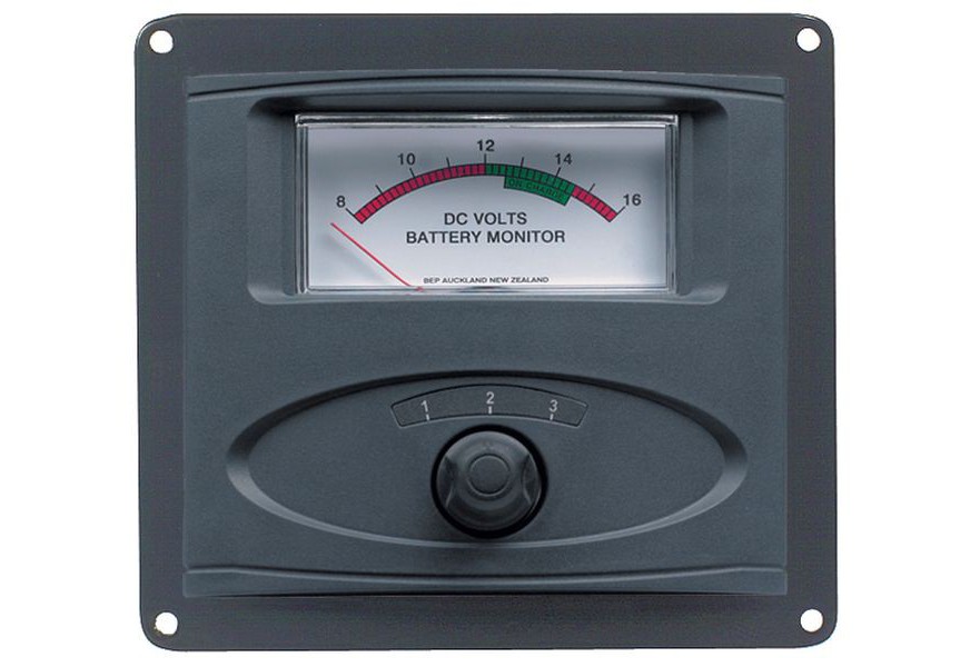 Voltmeter analog 24V 3 input panel