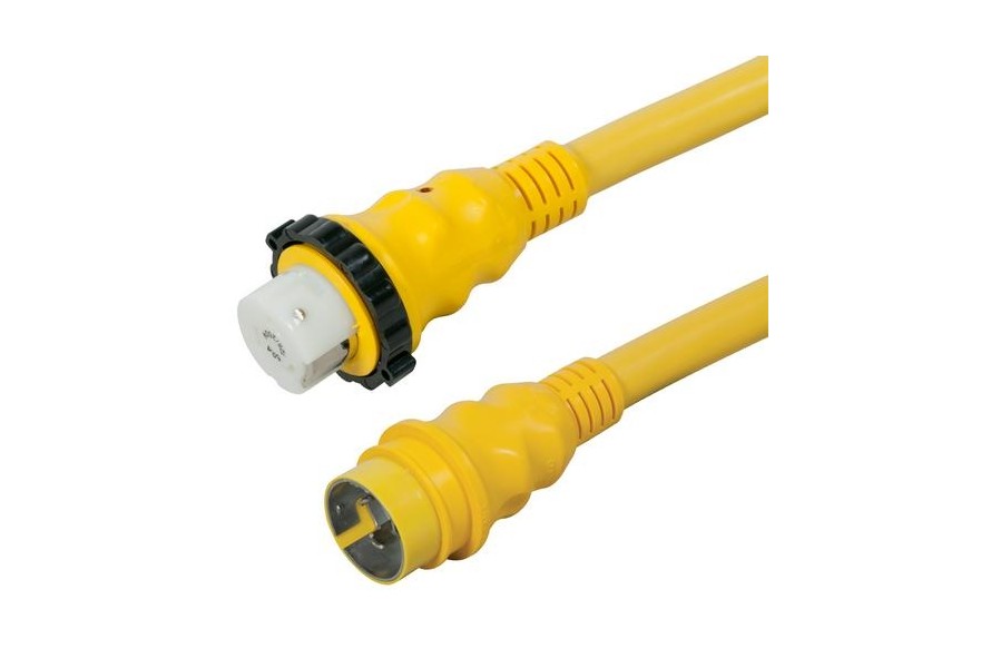 Shore power 75 ft 50A 125/250V (Y) 4 wire cordset in box pack yellow colour