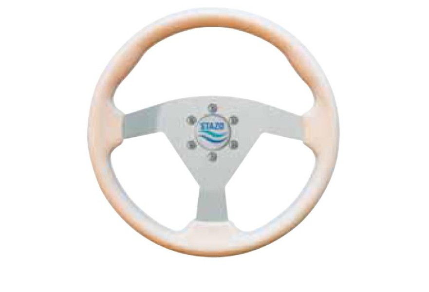 Steering Wheel type 62 Dia. 350 mm silver anodized centre with PU foam grip