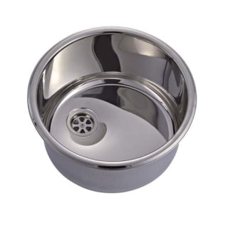 Sink cylindrical 325x180mm mirror polished with drain cover without waste kit