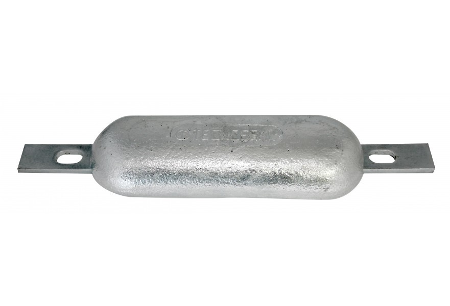 Anode hull Zn 2.2 Kg L215 x W70 x H29 mm bolt-on strap