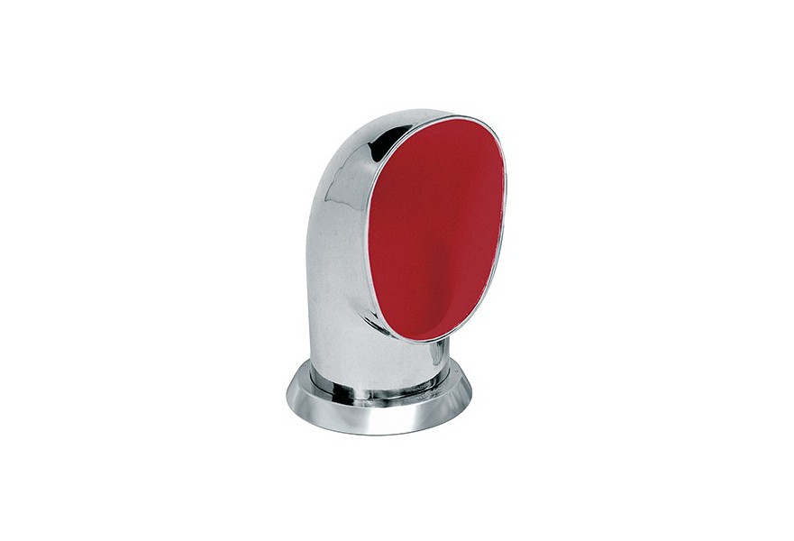 Ventilator cowl YOG316R ID125 mm SS316 with red interior air flow area 122.8 cm2 includes ring & nut